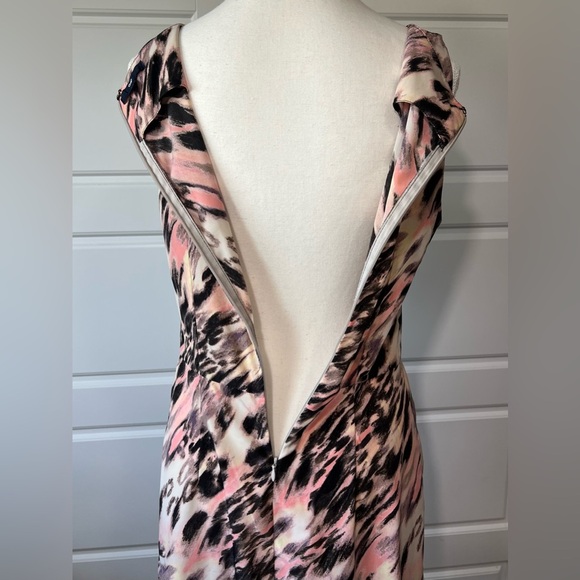 Sleeveless Dress Abstract Print Elastic‎ Waist Casual Pink Black Size S - Picture 6 of 8